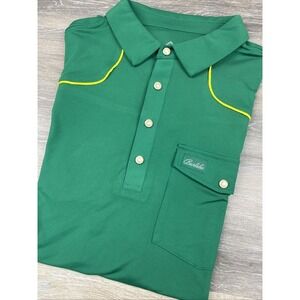 Burlebo Pearl Snap Polo Shirt Mens XL Green Performance Western Yoke UPF50